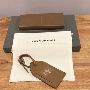 David Yurman Tan Leather Luggage Tag